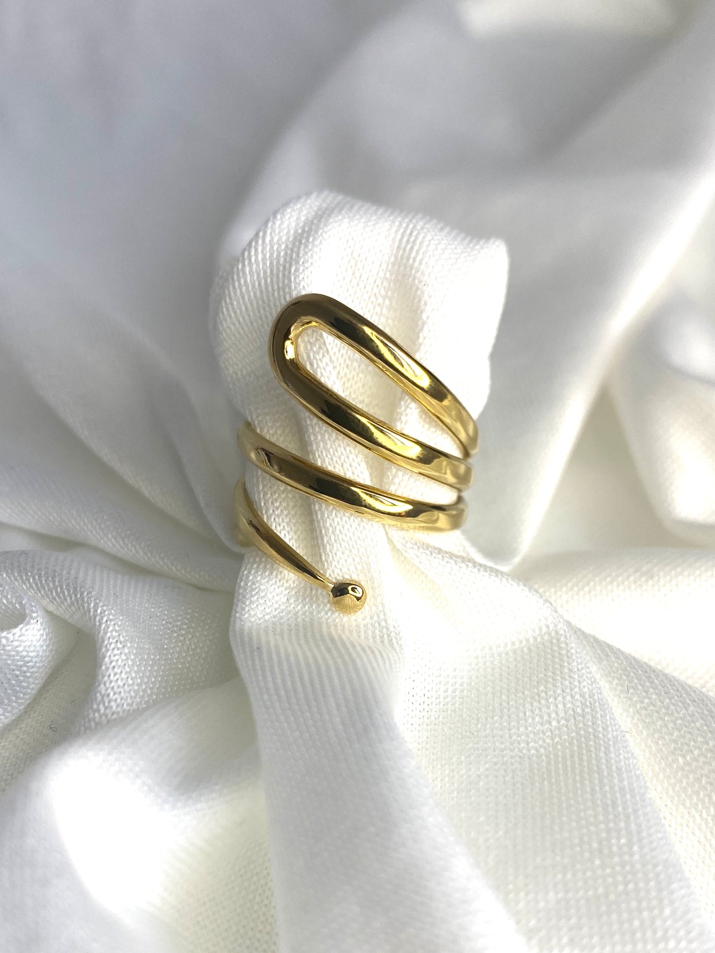 Bague sprirale doré