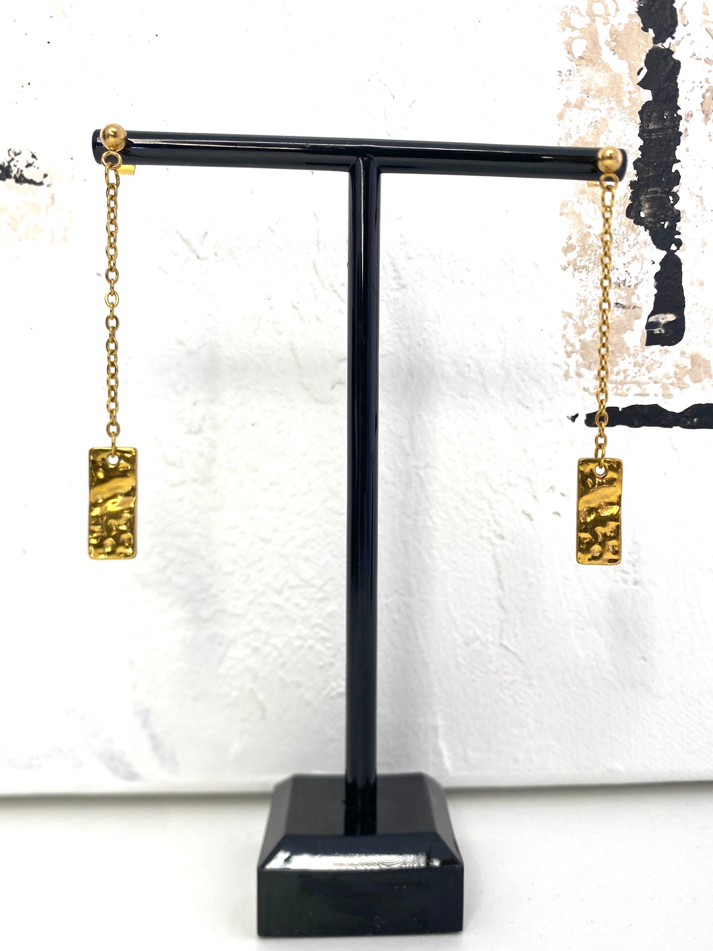 Boucles d’oreilles pendantes lingo d’or