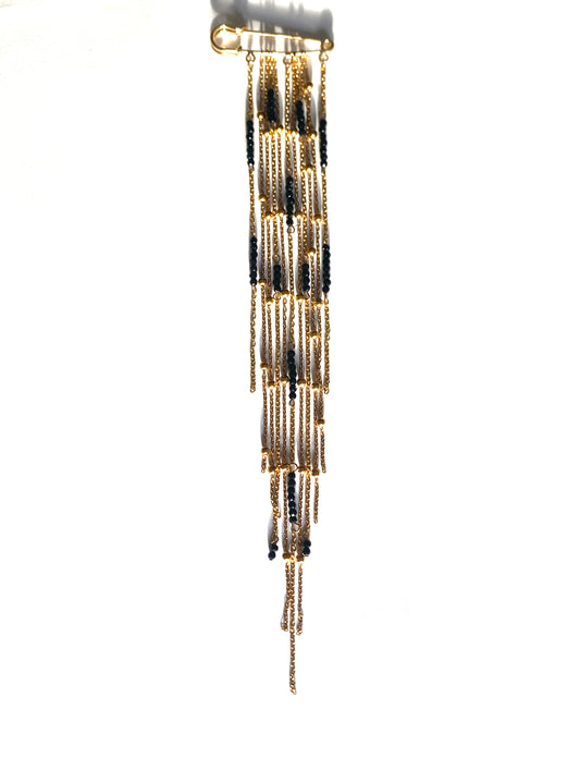 Broche pluie dorée