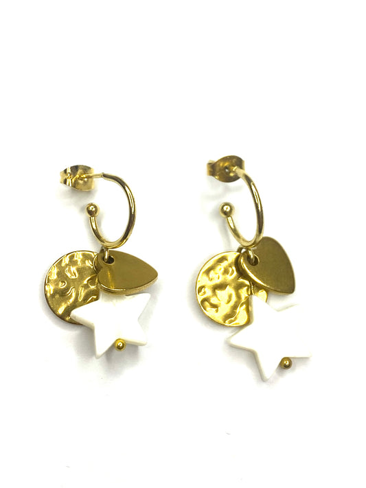Boucles d’oreilles White stars