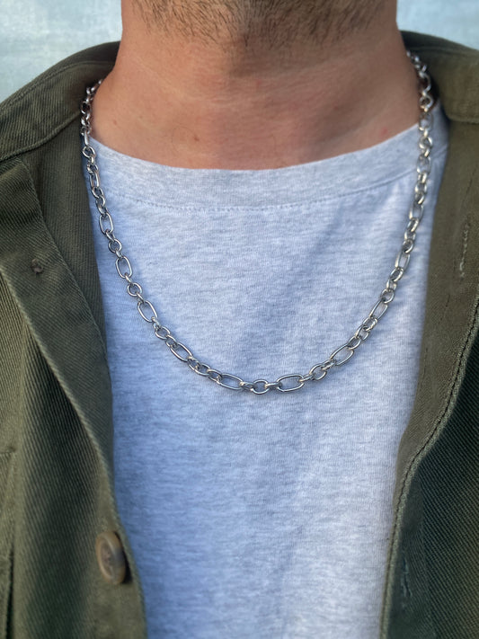 Chaîne pour homme gros maillons striés