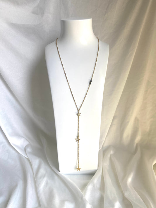 Collier cravate pluie d’étoiles