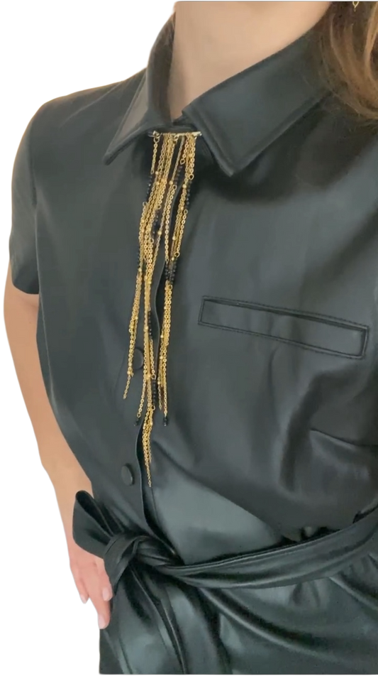 Broche pluie dorée