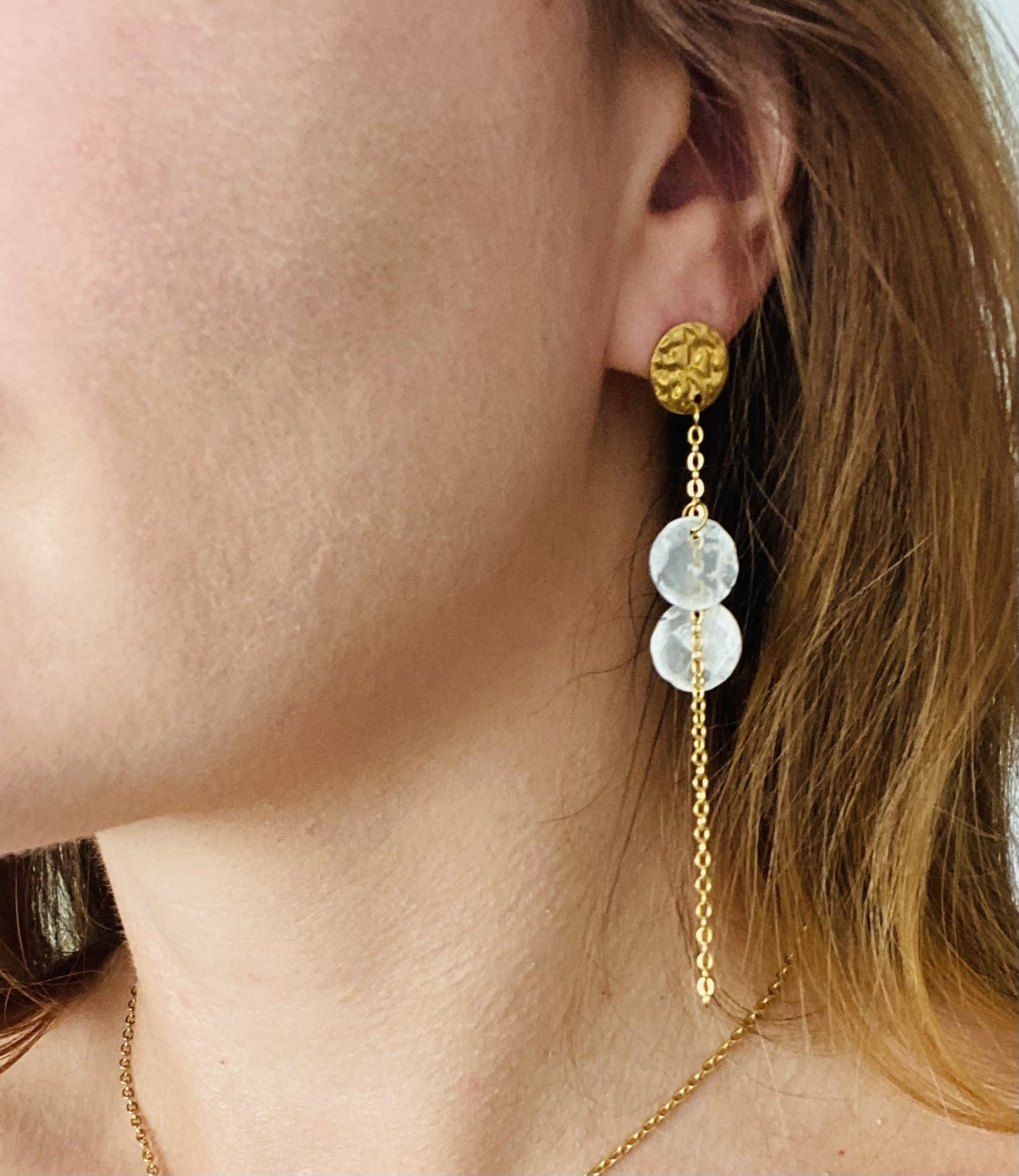 Boucles d'oreilles pendantes Nacrélia